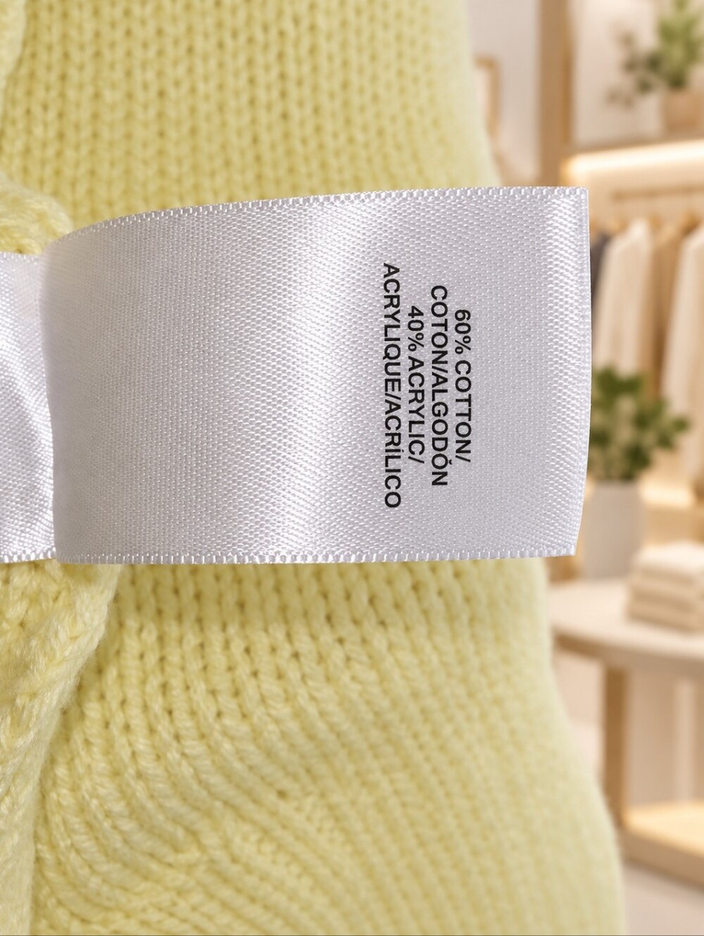 Lucky Brand Pale Yellow Cotton Blend Relaxed Knit Sweater Size L, NWT - Picture 6 of 6